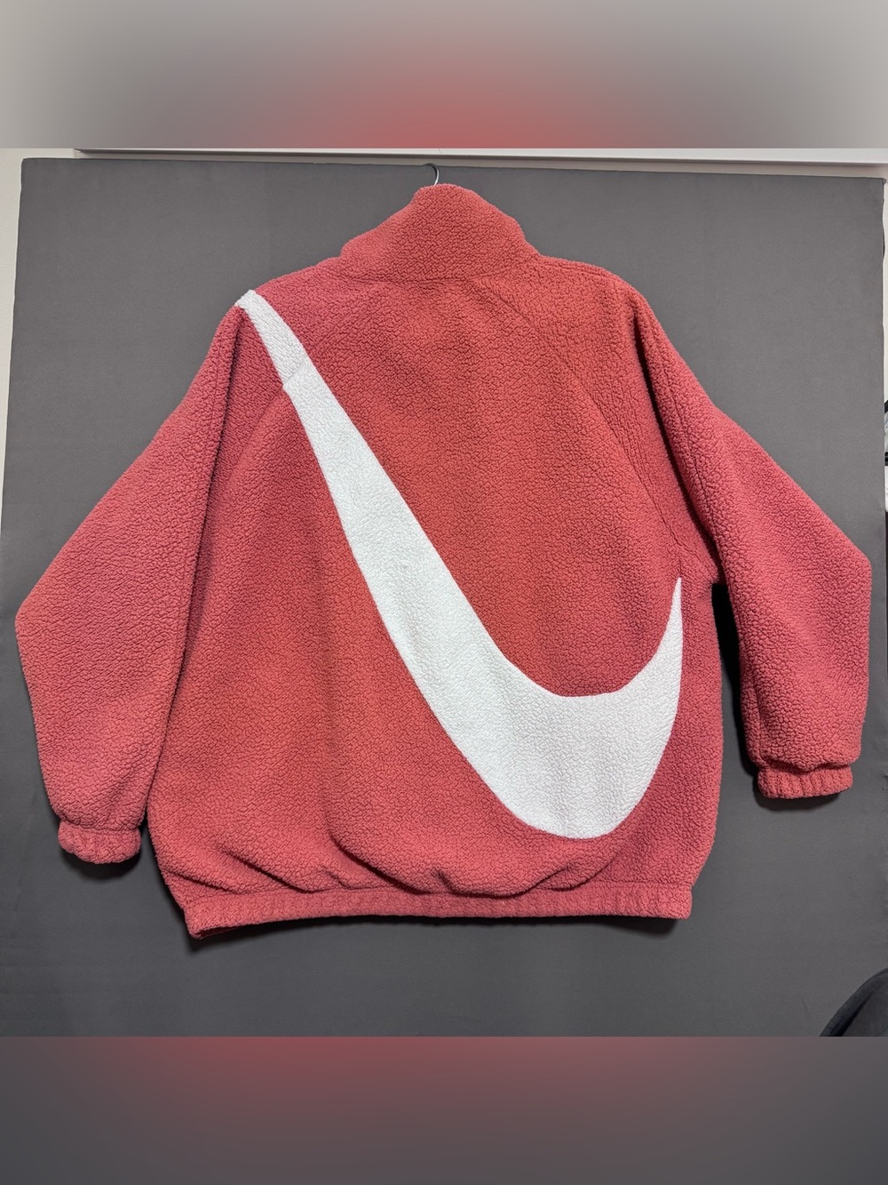 Nike Women Redwood Swoosh Size M Reversible Oversized Sherpa Jacket CI8937 897 - Picture 13 of 13